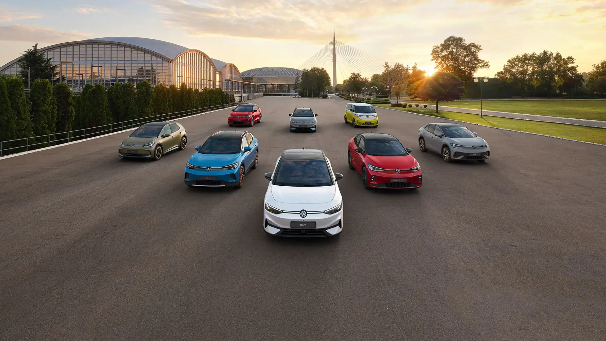 Billede af alle ID. modellerne der kører på en bred vej